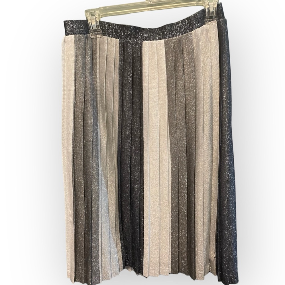Anthropologie Pleated Metallic Skirt